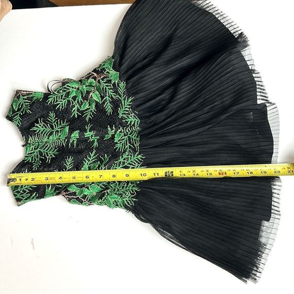 TADASHI SHOJI Kids Sleeveless Fit & Flare Lace Dress Black Green Funny Monkey 2 - Picture 13 of 13
